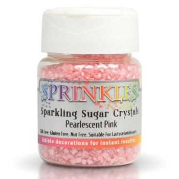 Sparkling Sugar Crystals - Pearlscent Pink - 50g - Rainbow Dust