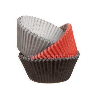 Wilton Baking Cups Assorted Red/Black/Silver 75pcs - Wilton