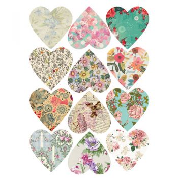 12 Hearts with flowers - Bake&FUN