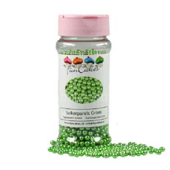 Perles de sucre color verd brillant. 80g - FunCakes