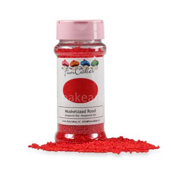 Small sugarpearls (nonpareils) Red - 80g - FunCakes