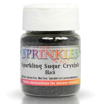 Sparkling Sugar Crystals - Black - 50g - Rainbow Dust