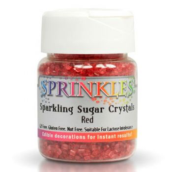 Sparkling Sugar Crystals - Red - 50g - Rainbow Dust
