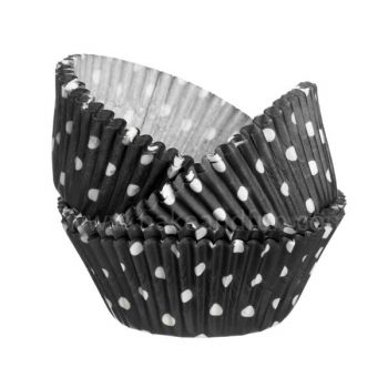 Baking Cups for Cupcakes - Black Polka Dot - 75 pcs - Wilton